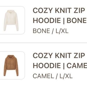 Skims cozy knit zip up hoodie
